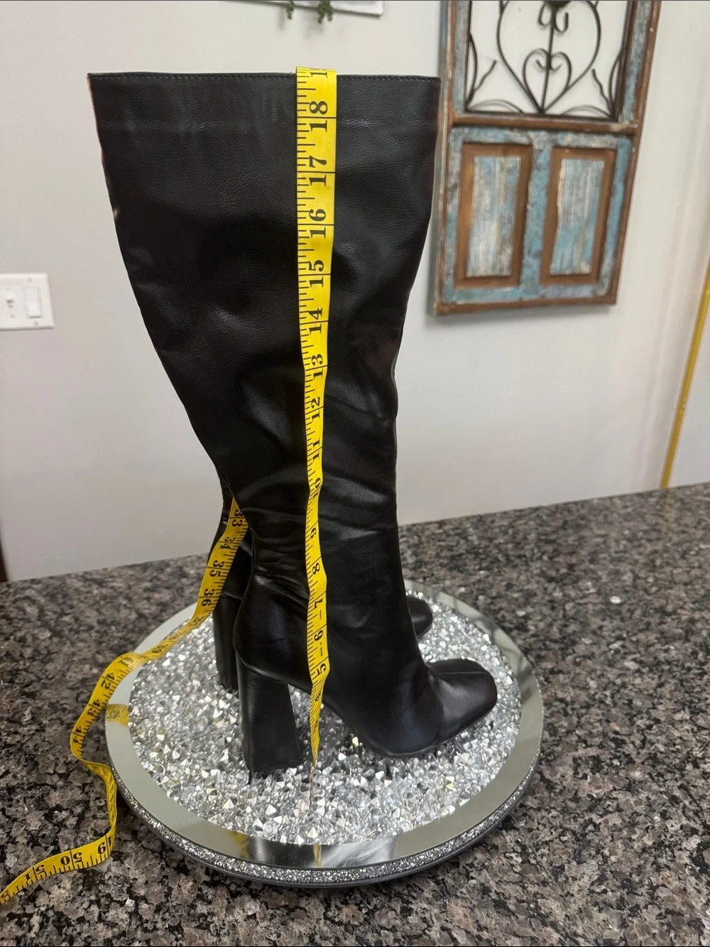 SHEIN Black Over-the-Knee Block Heel Boots NWOT 8